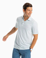 Southern Tide Men's SS Brrreeze Moorings Stripe Perf Polo