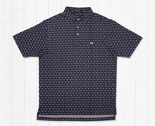 Load image into Gallery viewer, Southern Marsh Pick Six Performance Polo-Navy &amp; Red