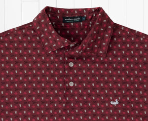 Southern Marsh Pick Six Performance Polo-Maroon & Gray