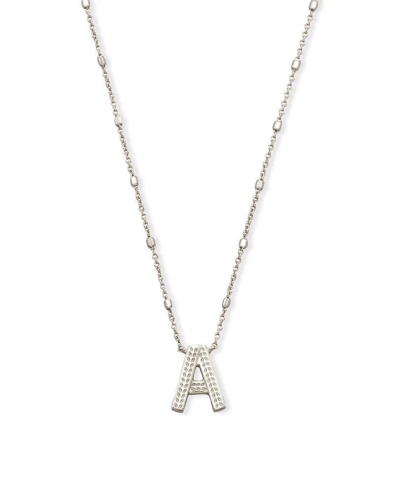 Letter Pendant Necklace - Silver