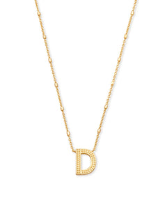 Letter Pendant Necklace - Gold