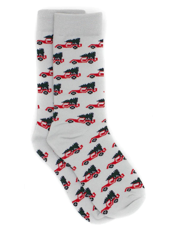 Properly Tied Men's Lucky Duck Socks Christmas Truck