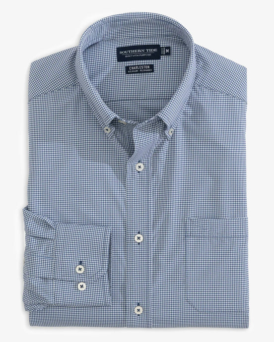 Southern Tide Men's Micro Gingham BRRR Intercoastal Sport Shirt