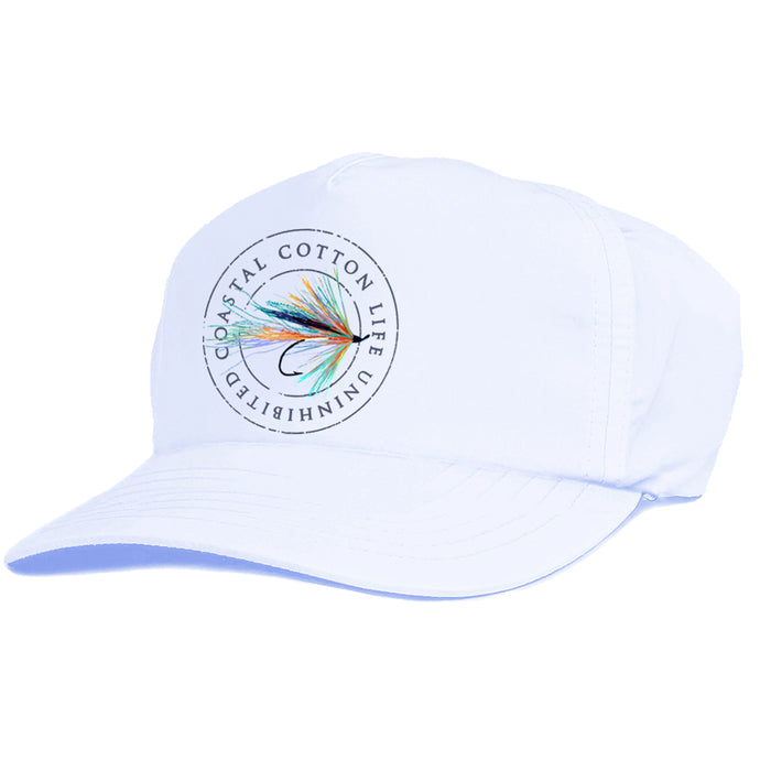 Coastal Cotton Fly White Nylon Cap